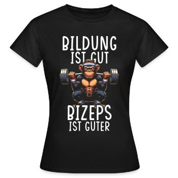 Gym Tshirt Lustig Fitness Workout Fitnessstudio - Frauen T-Shirt - Schwarz - Vorne - AI Model Female 172 dark (172cm)