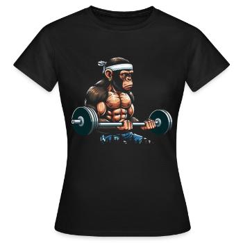 Gym Tshirt Funny Fitness Workout Gym - Women's T-Shirt - black - Front - AI Model Female 172 dark (172cm)