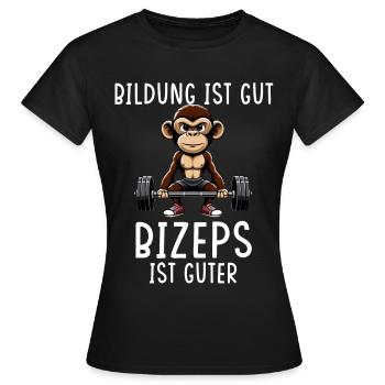 Gym Tshirt Funny Fitness Workout Gym - Women's T-Shirt - black - Front - AI Model Female 172 dark (172cm)