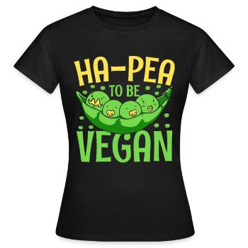 Ha-pea To Be Vegan Foodie Légumes végétariens - T-shirt Femme - noir - Devant - AI Model Female 172 dark (172cm)