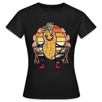 Cacahuète hippie hamac chill relexen - T-shirt Femme - noir - Devant - AI Model Female 172 dark (172cm)