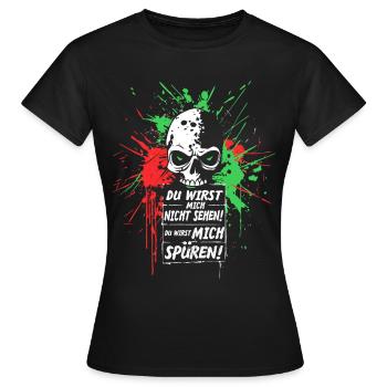 Paintball Sprüche | Paintballer | Paintballspieler - Frauen T-Shirt - Schwarz - Vorne - AI Model Female 172 dark (172cm)