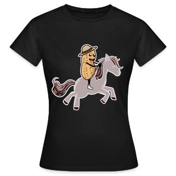 Cacahuète chevaux cavalier cavalier écrou - T-shirt Femme - noir - Devant - AI Model Female 172 dark (172cm)