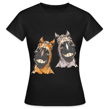 Cheval tête cheval chevaux - T-shirt Femme - noir - Devant - AI Model Female 172 dark (172cm)
