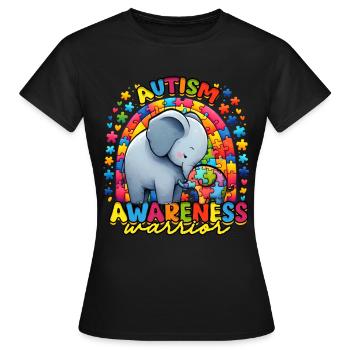 Guerrier de la sensibilisation à l’autisme - T-shirt Femme - noir - Devant - AI Model Female 172 dark (172cm)