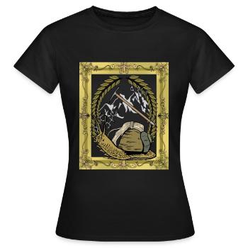 Snail Mountaineer Mountaineering Mountains Mountaineering - Women's T-Shirt - black - Front - AI Model Female 172 dark (172cm)