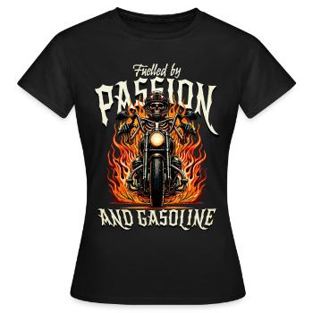 FUELLED BY PASSION AND GASOLINE - Women's T-Shirt - black - Front - AI Model Female 172 dark (172cm)