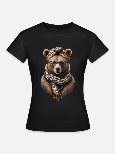 Drôle Maman Ours Mère Ours Ours Amoureux de l’Ours - T-shirt Femme - noir