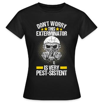 Exterminateur de lutte antiparasitaire - T-shirt Femme - noir - Devant - AI Model Female 172 dark (172cm)