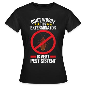 Exterminateur de lutte antiparasitaire - T-shirt Femme - noir - Devant - AI Model Female 172 dark (172cm)
