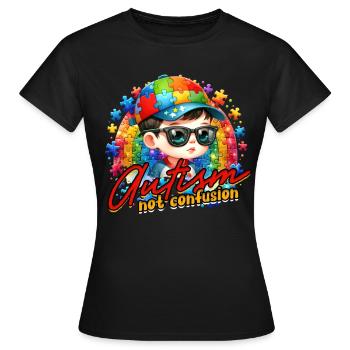 Autisme Autisme L’autisme, pas la confusion - T-shirt Femme - noir - Devant - AI Model Female 172 dark (172cm)