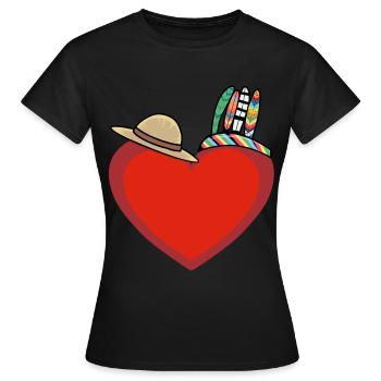 Heart Hearts Wild West États-Unis - T-shirt Femme - noir - Devant - AI Model Female 172 dark (172cm)