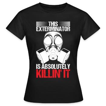 Exterminateur de lutte antiparasitaire - T-shirt Femme - noir - Devant - AI Model Female 172 dark (172cm)