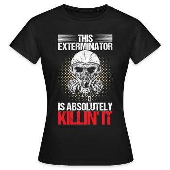 Exterminateur de lutte antiparasitaire - T-shirt Femme - noir - Devant - AI Model Female 172 dark (172cm)