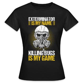 Exterminateur de lutte antiparasitaire - T-shirt Femme - noir - Devant - AI Model Female 172 dark (172cm)