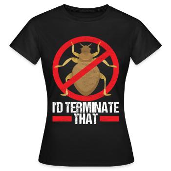 Exterminateur de lutte antiparasitaire - T-shirt Femme - noir - Devant - AI Model Female 172 dark (172cm)