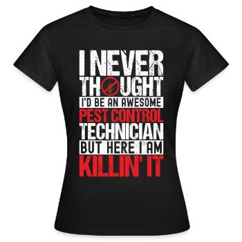 Exterminateur de lutte antiparasitaire - T-shirt Femme - noir - Devant - AI Model Female 172 dark (172cm)