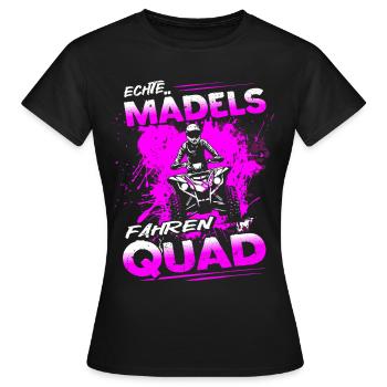Echte Mädels fahren Quad - Motorsport - ATV - Frauen T-Shirt - Schwarz - Vorne - AI Model Female 172 dark (172cm)