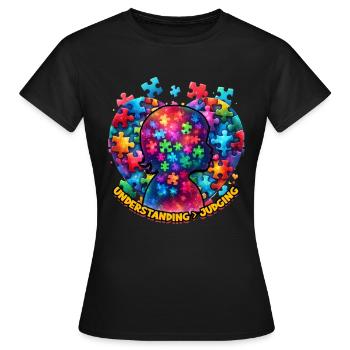Autistic Autistic Autism - Women's T-Shirt - black - Front - AI Model Female 172 dark (172cm)