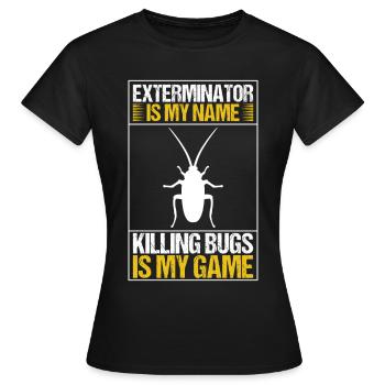 Exterminateur de lutte antiparasitaire - T-shirt Femme - noir - Devant - AI Model Female 172 dark (172cm)