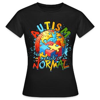 Autisme Autisme Autisme : Mon genre de normal - T-shirt Femme - noir - Devant - AI Model Female 172 dark (172cm)