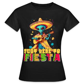 Ici pour Fiesta drôle de dicton mexicain - T-shirt Femme - noir - Devant - AI Model Female 172 dark (172cm)