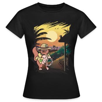 Chat Chats Wild West Ranger Ranch Farmer - T-shirt Femme - noir - Devant - AI Model Female 172 dark (172cm)