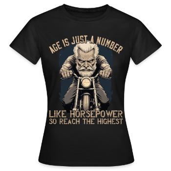 Sjov Biker Bedstefar Vintage Motorcykel Retro Stil - Dame-T-shirt - sort - Foran - AI Model Female 172 dark (172cm)