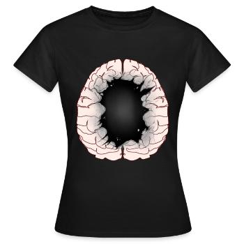 Cerveau Idiot Idiot Cerveau Intelligence - T-shirt Femme - noir - Devant - AI Model Female 172 dark (172cm)