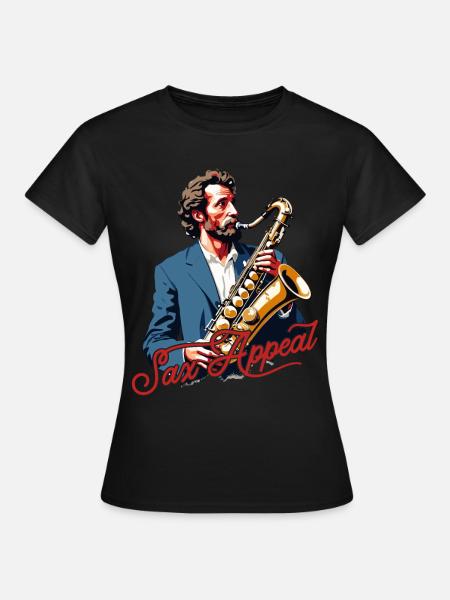 Divertente sassofono Sax Appeal Amante della musica jazz - Maglietta da donna - nero