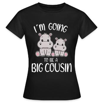 Promoted To Big Cousin Hippopotamus - Frauen T-Shirt - Schwarz - Vorne - AI Model Female 172 dark (172cm)
