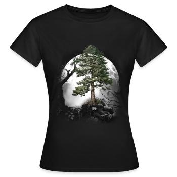 Forêt Nature sauvage Conifères Forêt Arbre Pin Halloween Arbres - T-shirt Femme - noir - Devant - AI Model Female 172 dark (172cm)