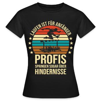 Course d’obstacles athlétisme athlète haies - T-shirt Femme - noir - Devant - AI Model Female 172 dark (172cm)