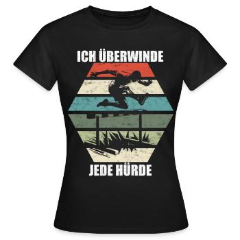 Course d’obstacles athlétisme athlète haies - T-shirt Femme - noir - Devant - AI Model Female 172 dark (172cm)