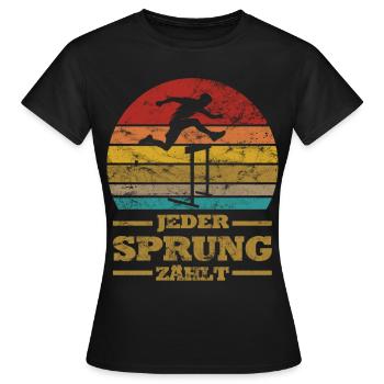Course d’obstacles athlétisme athlète haies - T-shirt Femme - noir - Devant - AI Model Female 172 dark (172cm)