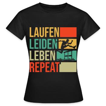 Course d’obstacles athlétisme athlète haies - T-shirt Femme - noir - Devant - AI Model Female 172 dark (172cm)