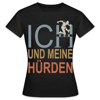 Course d’obstacles athlétisme athlète haies - T-shirt Femme - noir - Devant - AI Model Female 172 dark (172cm)
