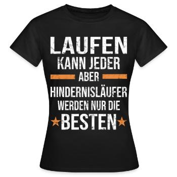 Course d’obstacles athlétisme athlète haies - T-shirt Femme - noir - Devant - AI Model Female 172 dark (172cm)