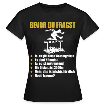 Course d’obstacles athlétisme athlète haies - T-shirt Femme - noir - Devant - AI Model Female 172 dark (172cm)