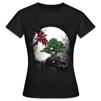 Drache Drachen Fabel Mittelalter Märchen Myth - Frauen T-Shirt - Schwarz - Vorne - AI Model Female 172 dark (172cm)