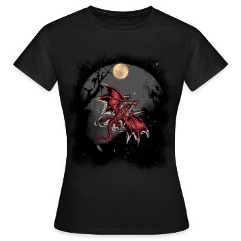Drache Drachen Fabel Mittelalter Märchen Myth - Frauen T-Shirt - Schwarz - Vorne - AI Model Female 172 dark (172cm)