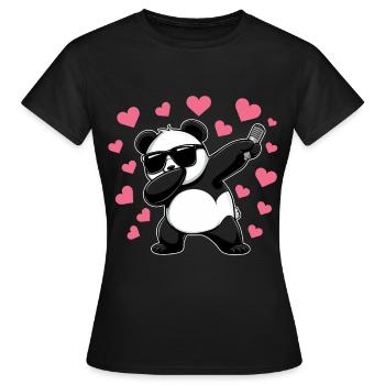 Panda Pandabär Lustig - Frauen T-Shirt - Schwarz - Vorne - AI Model Female 172 dark (172cm)