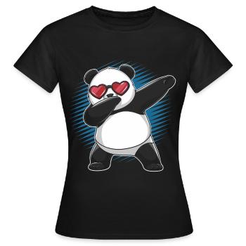Panda Pandabär Lustig - Frauen T-Shirt - Schwarz - Vorne - AI Model Female 172 dark (172cm)