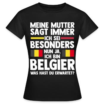 Belgian Belgian Belgium - Women's T-Shirt - black - Front - AI Model Female 172 dark (172cm)