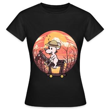 Wild West Mouse Rider Cheval Chevaux - T-shirt Femme - noir - Devant - AI Model Female 172 dark (172cm)