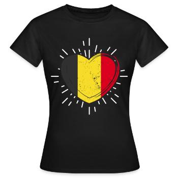 Belgian Belgian Heart Belgium - Women's T-Shirt - black - Front - AI Model Female 172 dark (172cm)