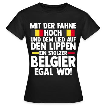 Belgian Belgian Belgium - Women's T-Shirt - black - Front - AI Model Female 172 dark (172cm)