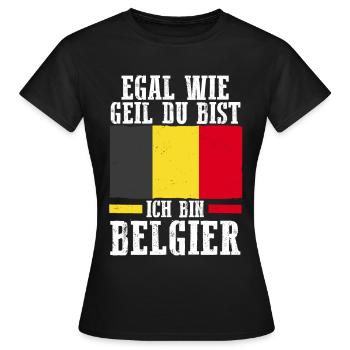 Belgian Belgian Belgium - Women's T-Shirt - black - Front - AI Model Female 172 dark (172cm)