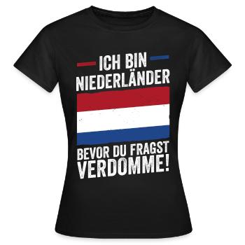 Niederländer Niederlande Holland - Frauen T-Shirt - Schwarz - Vorne - AI Model Female 172 dark (172cm)