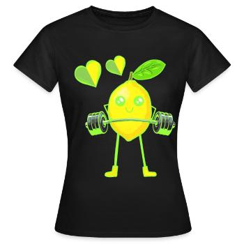 Lemon Weight Exercise Weight GYM Exercise Muscles - Women's T-Shirt - black - Front - AI Model Female 172 dark (172cm)